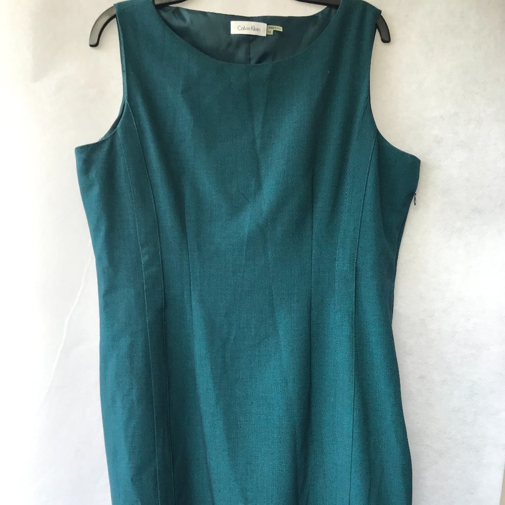Calvin Klein Teal Career Dress Sz 14